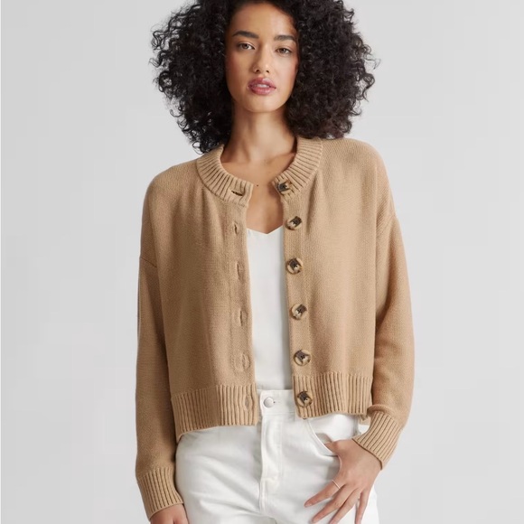 Quince 100% Cotton Cropped Cardigan - Picture 2 of 6